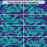 Custom Purple Aqua Playboy Graffiti Pattern Authentic Baseball Jersey