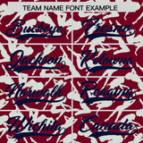Custom Crimson Gray Playboy Graffiti Pattern Authentic Baseball Jersey