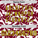 Custom Crimson White Playboy Graffiti Pattern Authentic Baseball Jersey
