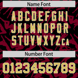 Custom Black Crimson Playboy Graffiti Pattern Authentic Baseball Jersey