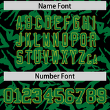 Custom Black Kelly Green Playboy Graffiti Pattern Authentic Baseball Jersey