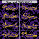 Custom Black Purple Playboy Graffiti Pattern Authentic Baseball Jersey