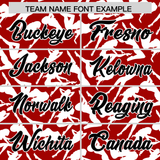 Custom Red White Playboy Graffiti Pattern Authentic Baseball Jersey