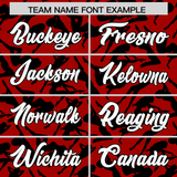 Custom Red Black Playboy Graffiti Pattern Authentic Baseball Jersey