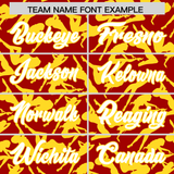 Custom Red Gold Playboy Graffiti Pattern Authentic Baseball Jersey