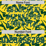 Custom Gold Green Playboy Graffiti Pattern Authentic Baseball Jersey