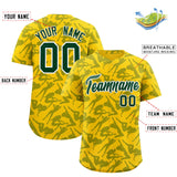 Custom Gold Green Playboy Graffiti Pattern Authentic Baseball Jersey