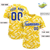 Custom Gold White Playboy Graffiti Pattern Authentic Baseball Jersey