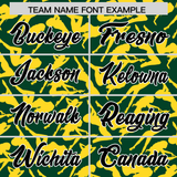 Custom Green Gold Playboy Graffiti Pattern Authentic Baseball Jersey