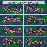 Custom Kelly Green Purple Playboy Graffiti Pattern Authentic Baseball Jersey