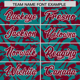 Custom Aqua Crimson Playboy Graffiti Pattern Authentic Baseball Jersey