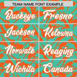 Custom Bright Green Orange Playboy Graffiti Pattern Authentic Baseball Jersey