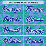 Custom Aqua Light Blue Playboy Graffiti Pattern Authentic Baseball Jersey