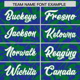 Custom Royal Kelly Green Playboy Graffiti Pattern Authentic Baseball Jersey