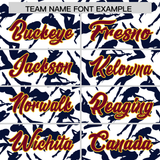 Custom White Navy Playboy Graffiti Pattern Authentic Baseball Jersey