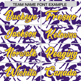 Custom White Purple Playboy Graffiti Pattern Authentic Baseball Jersey