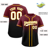 Custom Maroon Black Gradient Fashion Authentic Baseball Jersey