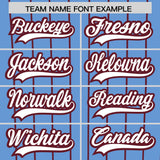 Custom Powder Blue Maroon Stripe Fashion Authentic Baseball Jersey