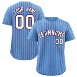 Custom Powder Blue Maroon Stripe Fashion Authentic Baseball Jersey