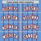 Custom Powder Blue Maroon Stripe Fashion Authentic Baseball Jersey