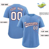 Custom Powder Blue Maroon Stripe Fashion Authentic Baseball Jersey