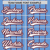 Custom Powder Blue Maroon Stripe Fashion Authentic Baseball Jersey