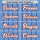 Custom Powder Blue Maroon Stripe Fashion Authentic Baseball Jersey