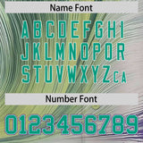 Custom Bright Green White Fluid Feather Graffiti Pattern Authentic Baseball Jersey