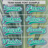 Custom Bright Green White Fluid Feather Graffiti Pattern Authentic Baseball Jersey
