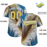 Custom Old Gold White Fluid Feather Graffiti Pattern Authentic Baseball Jersey