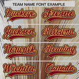 Custom Crimson Old Gold Fluid Feather Graffiti Pattern Authentic Baseball Jersey