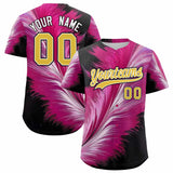 Custom Old Gold White Fluid Feather Graffiti Pattern Authentic Baseball Jersey