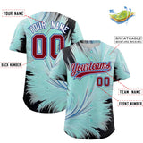 Custom Crimson White Fluid Feather Graffiti Pattern Authentic Baseball Jersey