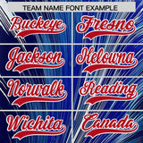 Custom Red White Fluid Feather Graffiti Pattern Authentic Baseball Jersey