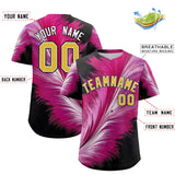 Custom Old Gold White Fluid Feather Graffiti Pattern Authentic Baseball Jersey