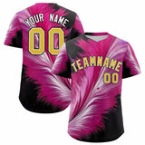 Custom Old Gold White Fluid Feather Graffiti Pattern Authentic Baseball Jersey