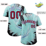 Custom Crimson White Fluid Feather Graffiti Pattern Authentic Baseball Jersey