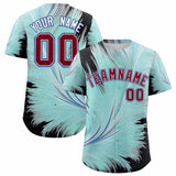 Custom Crimson White Fluid Feather Graffiti Pattern Authentic Baseball Jersey