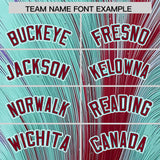 Custom Crimson Bright Green Fluid Feather Graffiti Pattern Authentic Baseball Jersey