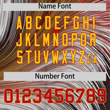 Custom Red Gold Fluid Feather Graffiti Pattern Authentic Baseball Jersey