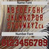 Custom Crimson Old Gold Fluid Feather Graffiti Pattern Authentic Baseball Jersey