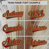 Custom Crimson Old Gold Fluid Feather Graffiti Pattern Authentic Baseball Jersey