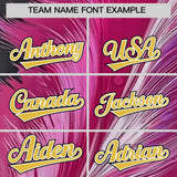 Custom Old Gold White Fluid Feather Graffiti Pattern Authentic Baseball Jersey