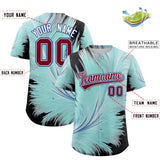 Custom Crimson White Fluid Feather Graffiti Pattern Authentic Baseball Jersey