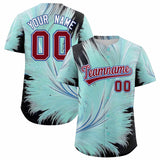 Custom Crimson White Fluid Feather Graffiti Pattern Authentic Baseball Jersey