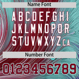 Custom Crimson Bright Green Fluid Feather Graffiti Pattern Authentic Baseball Jersey