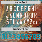 Custom Aqua White Fluid Feather Graffiti Pattern Authentic Baseball Jersey