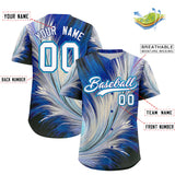 Custom White Royal Fluid Feather Graffiti Pattern Authentic Baseball Jersey