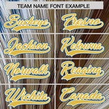 Custom Old Gold White Fluid Feather Graffiti Pattern Authentic Baseball Jersey