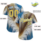 Custom Old Gold White Fluid Feather Graffiti Pattern Authentic Baseball Jersey